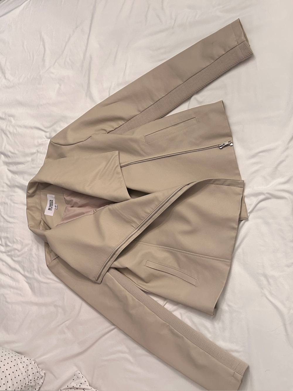 BB Dakota by Steve Madden Light Cream Faux Leather Jacket
